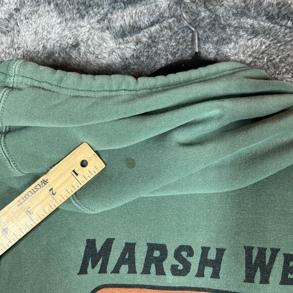 Marsh Wear Hoodie Mens Medium Green Sweater Pullover Dog Graphic Casual Outdoors - Picture 4 of 11